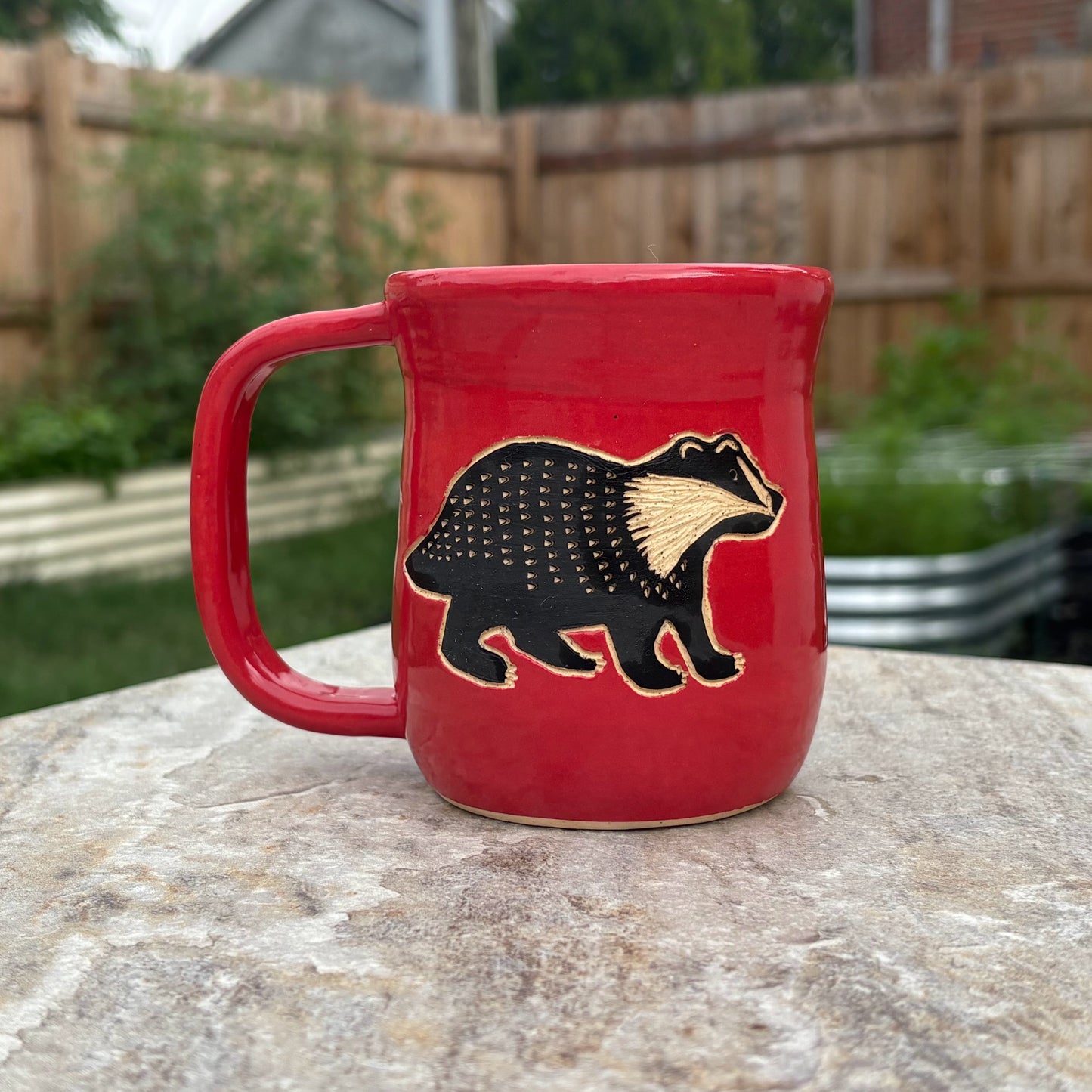 Anne Runkle- Badger Mug (red)