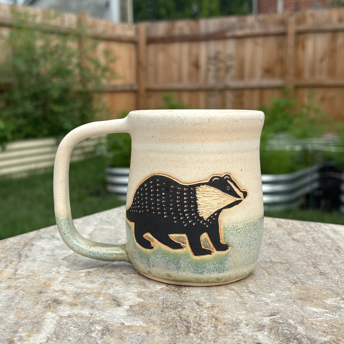 Anne Runkle- Badger Mug (white)