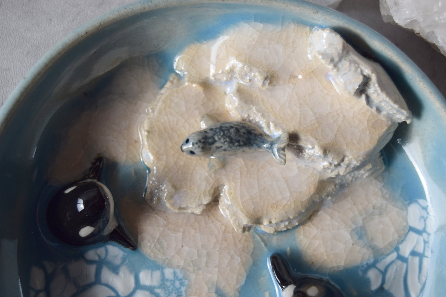 Orcas and Seal Trinket Plate