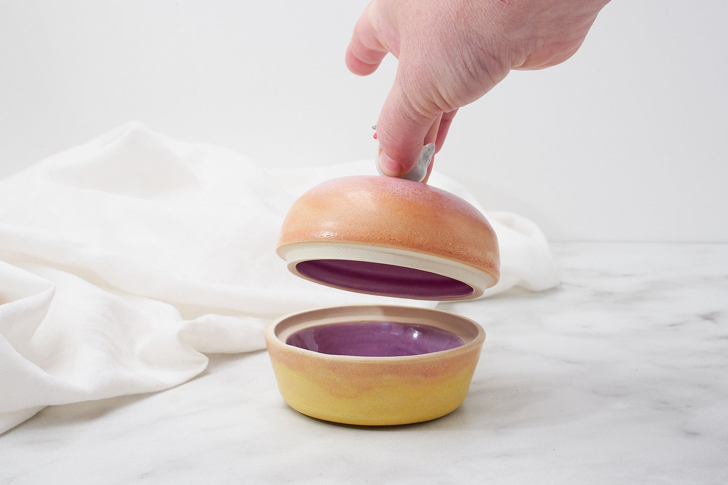 Sara Redpath- Lavender Orpington Lidded Dish