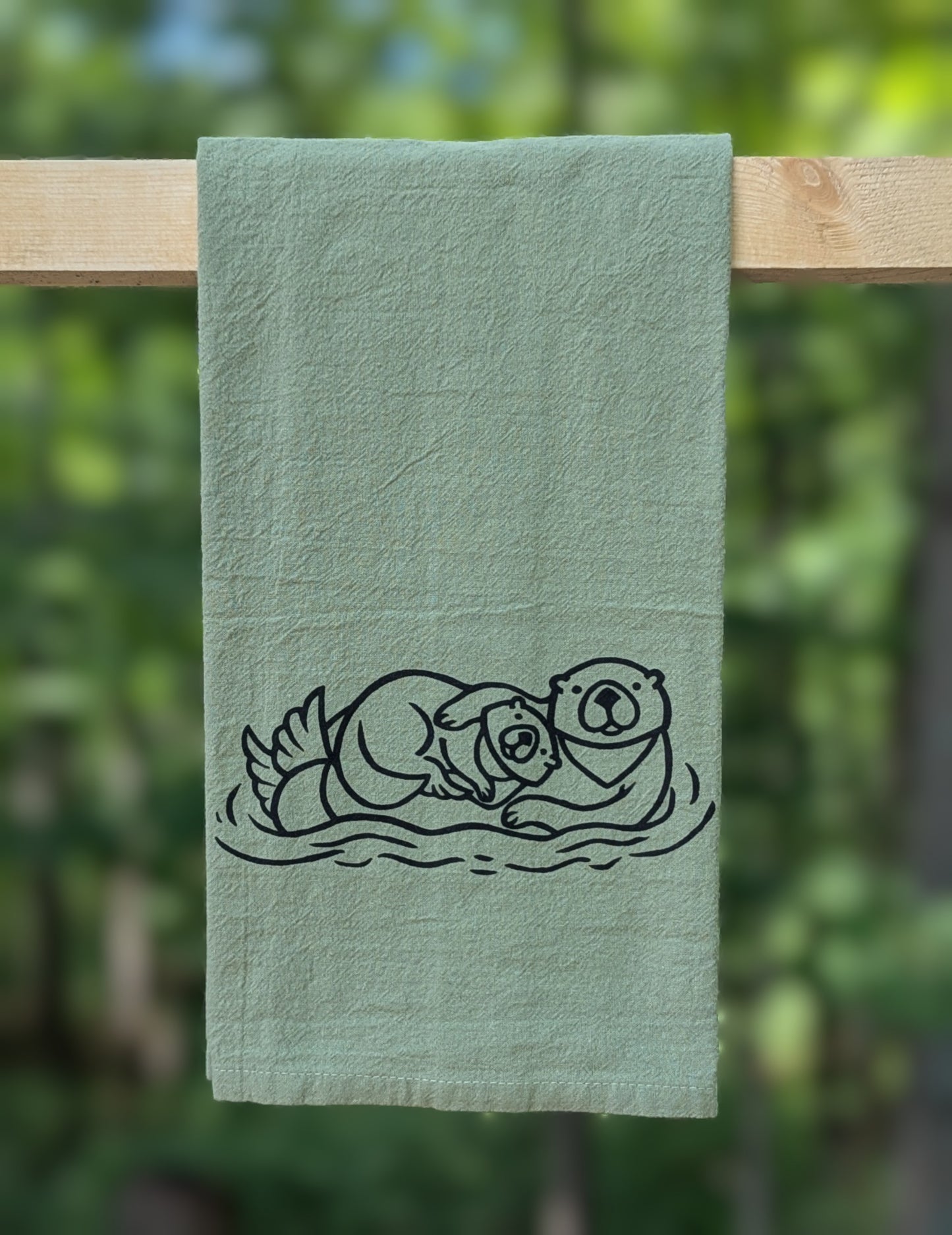 Kate Minelli- Hand Printed Organic Cotton Tote & Kitchen Towel Set