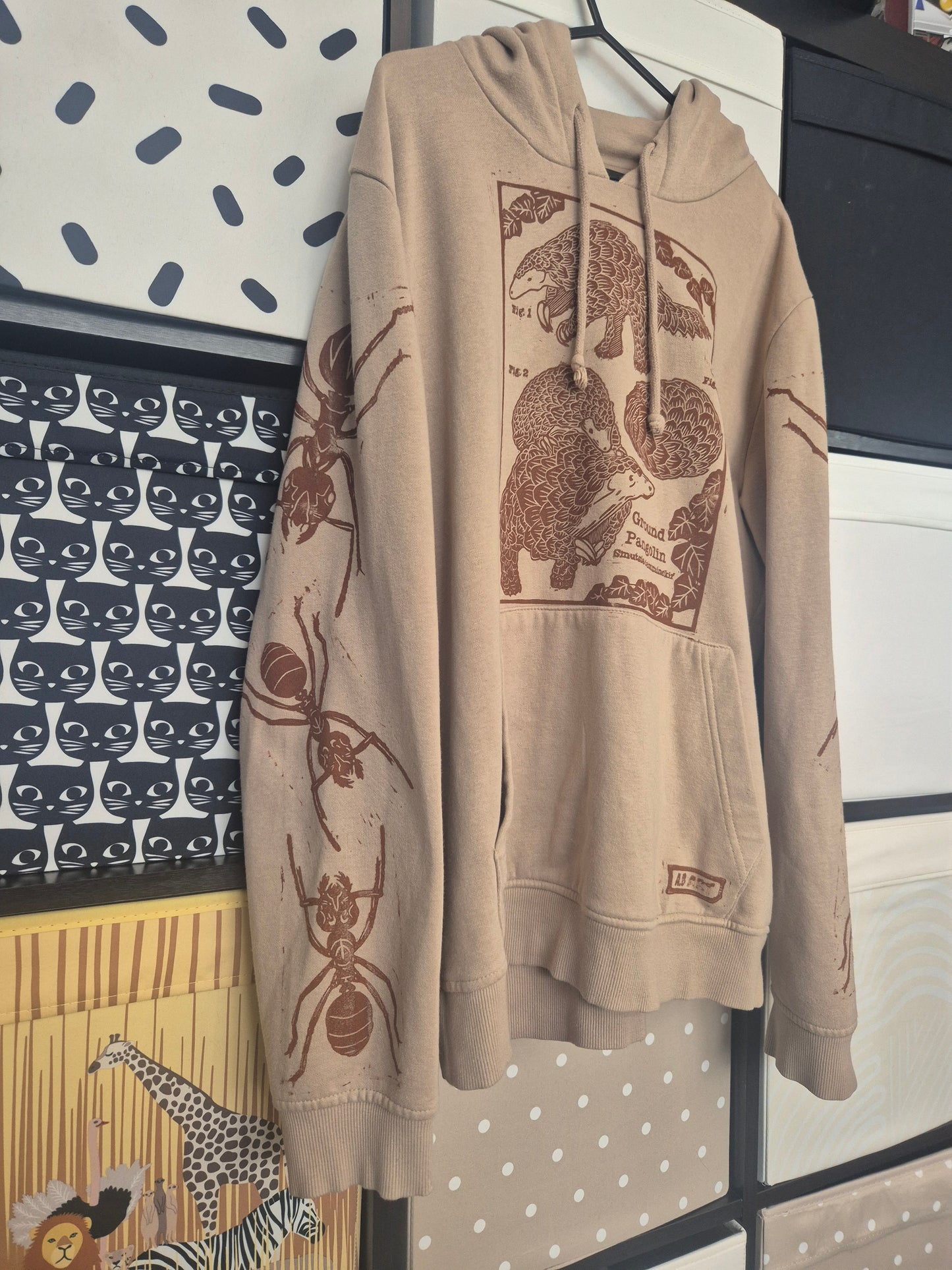 Ash Best- Pangolin and Ant Hoodie (size XL) & A4 Print Bundle