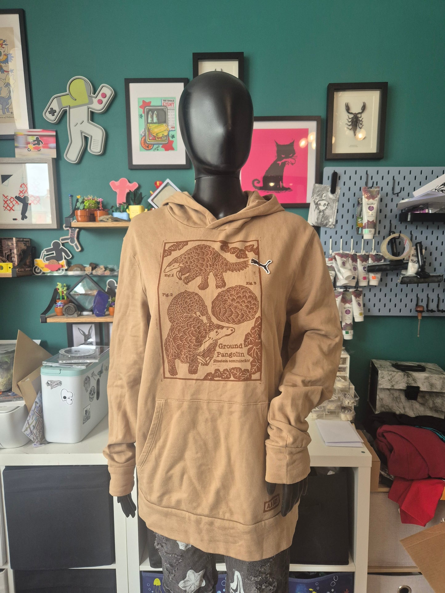 Ash Best- Pangolin and Ant Hoodie (size M) & A4 Print Bundle