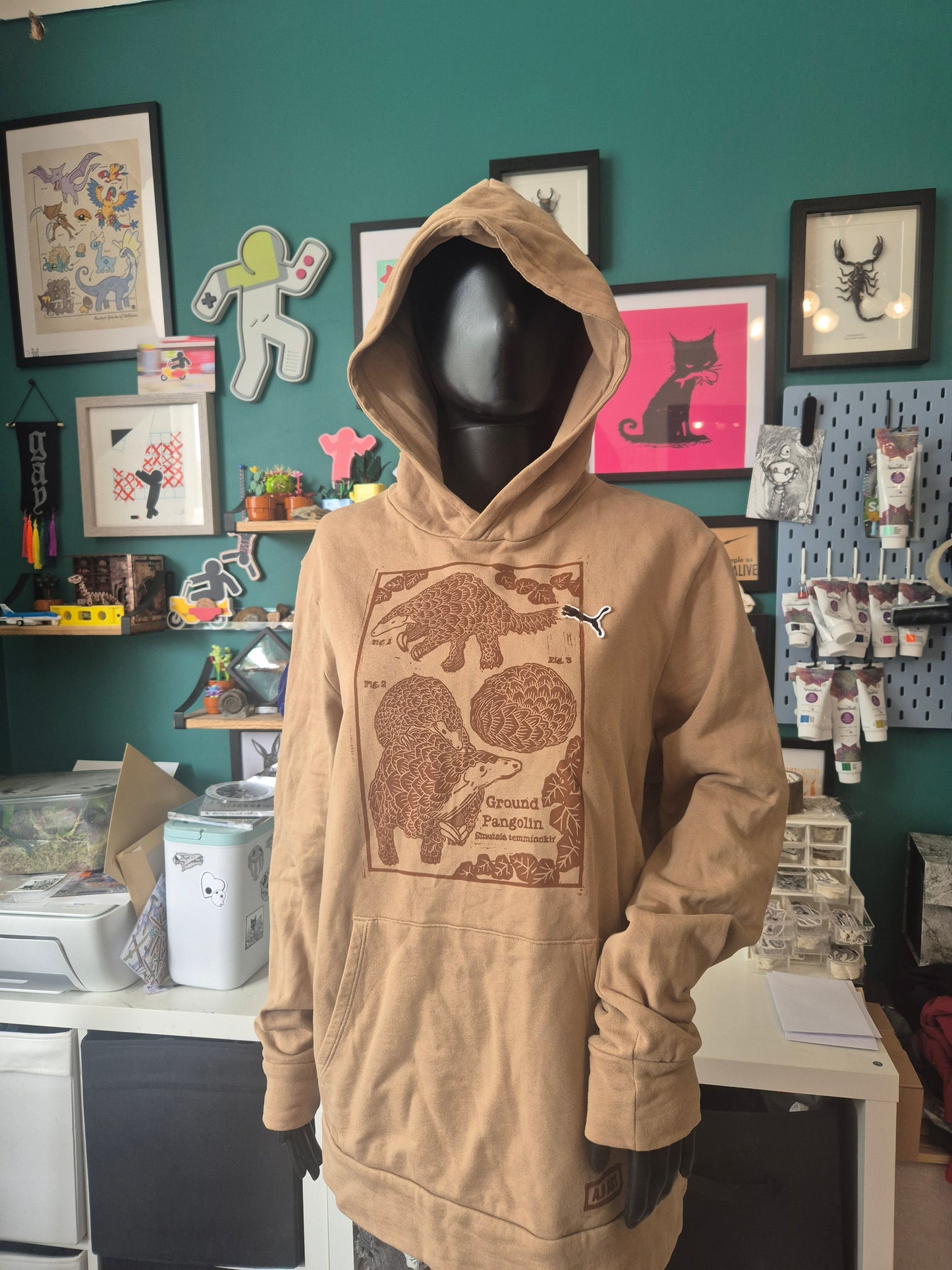 Ash Best- Pangolin and Ant Hoodie (size M) & A4 Print Bundle
