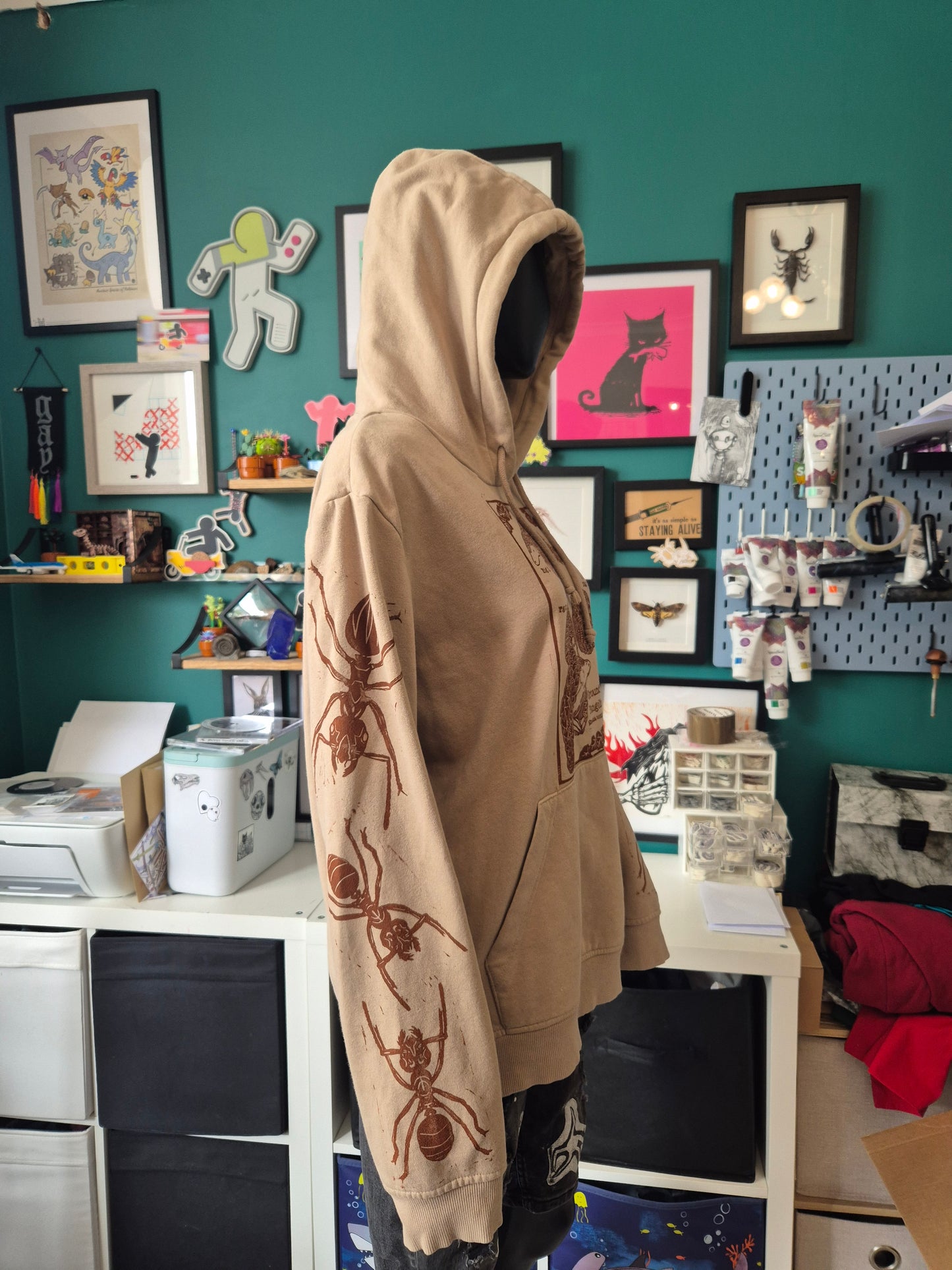 Ash Best- Pangolin and Ant Hoodie (size XL) & A4 Print Bundle