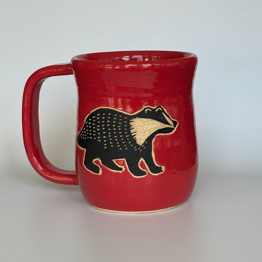 Anne Runkle- Badger Mug (red)