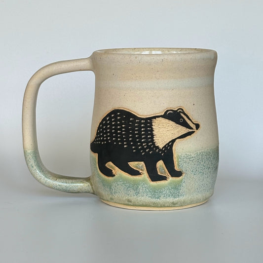 Anne Runkle- Badger Mug (white)