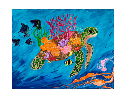Amanda Craig-Sea Turtle Coral Reef
