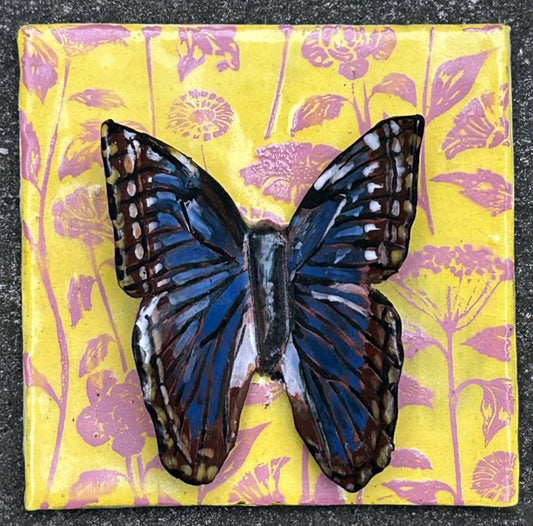 Dara Tesse- Blue Morpho Butterfly Tile