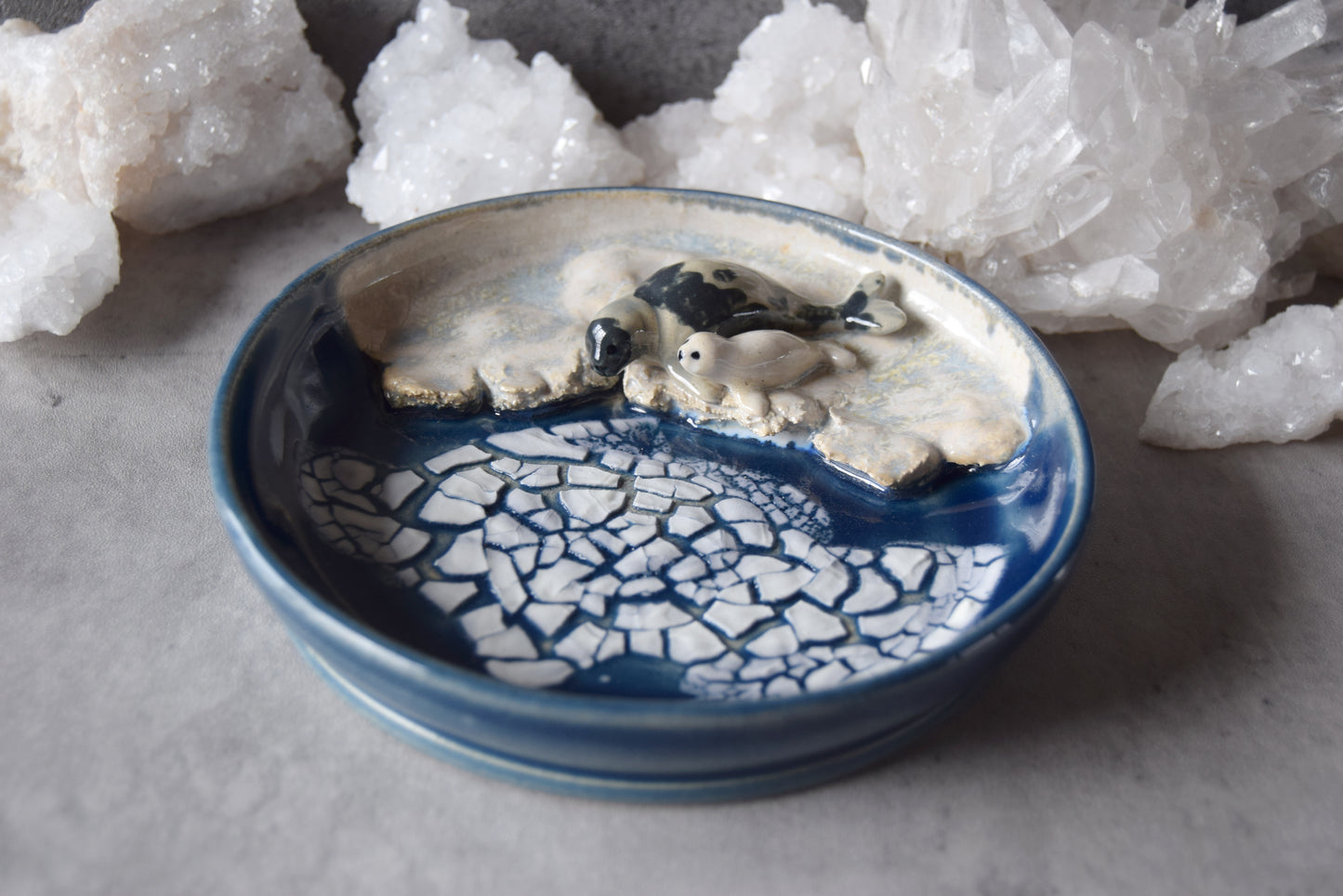 Harp Seals Trinket Plate (dark)