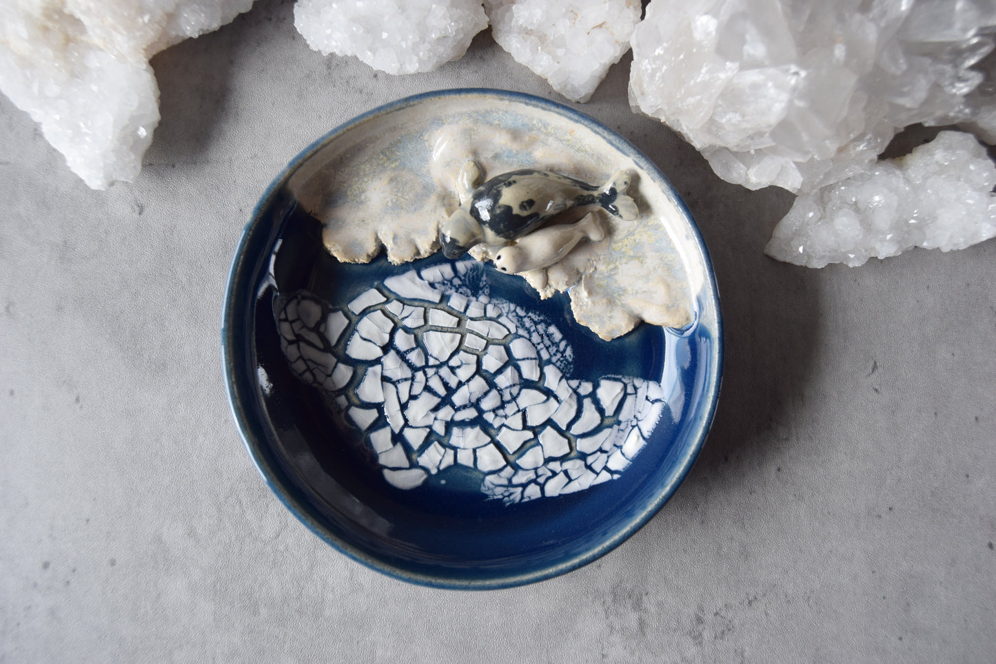 Harp Seals Trinket Plate (dark)