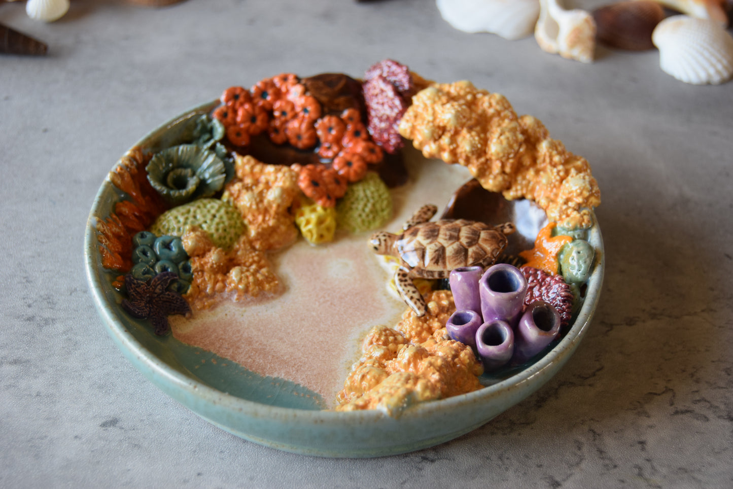 Coral Reef Jewelry Dish (plate)