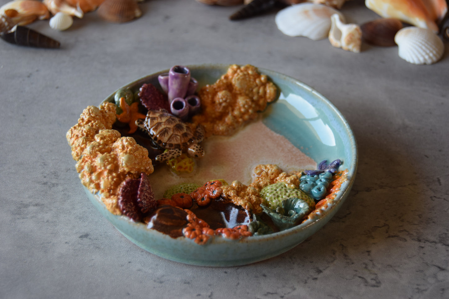 Coral Reef Jewelry Dish (plate)