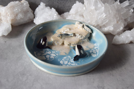 Orcas and Seal Trinket Plate