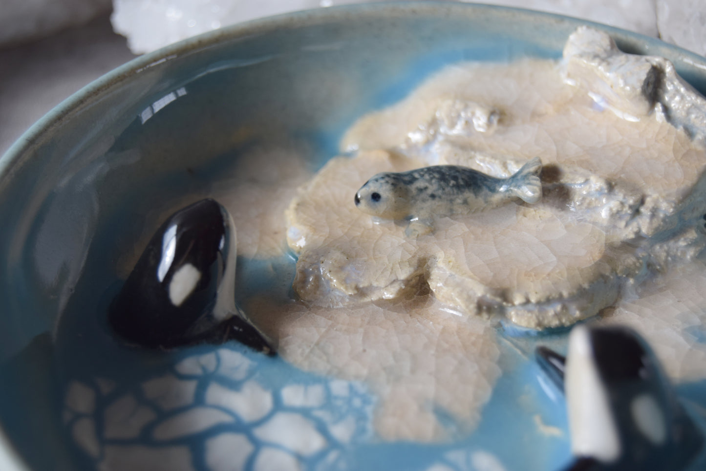 Orcas and Seal Trinket Plate