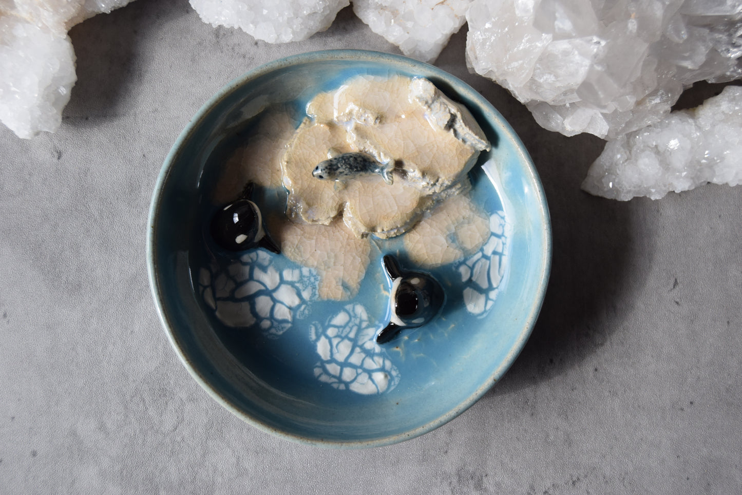 Orcas and Seal Trinket Plate