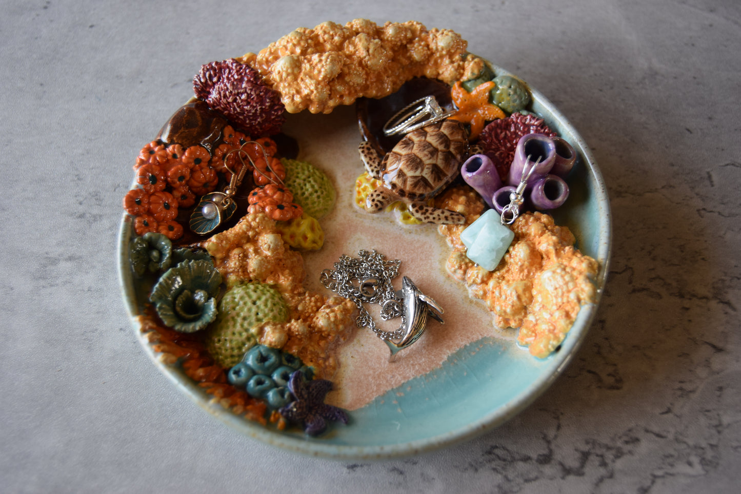 Coral Reef Jewelry Dish (plate)