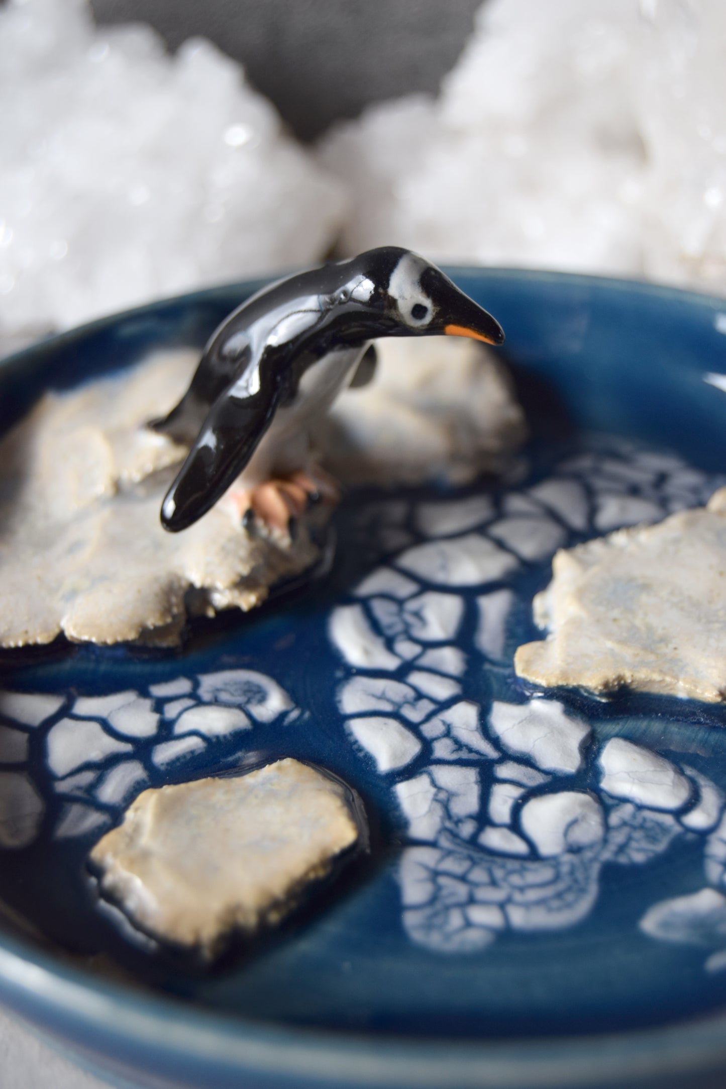 Gentoo Penguin Trinket Plate (dark)