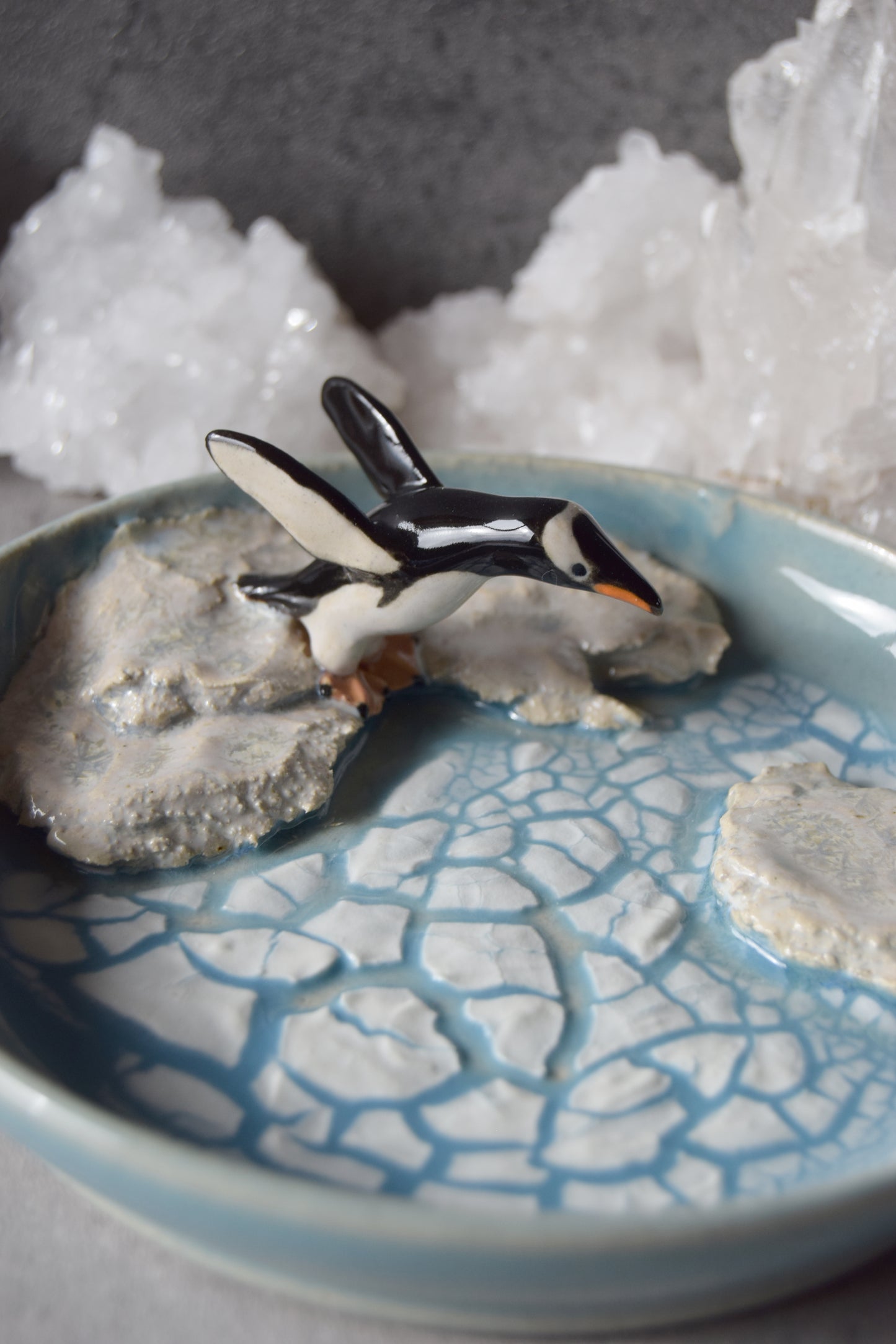 Gentoo Penguin Trinket Plate (light)