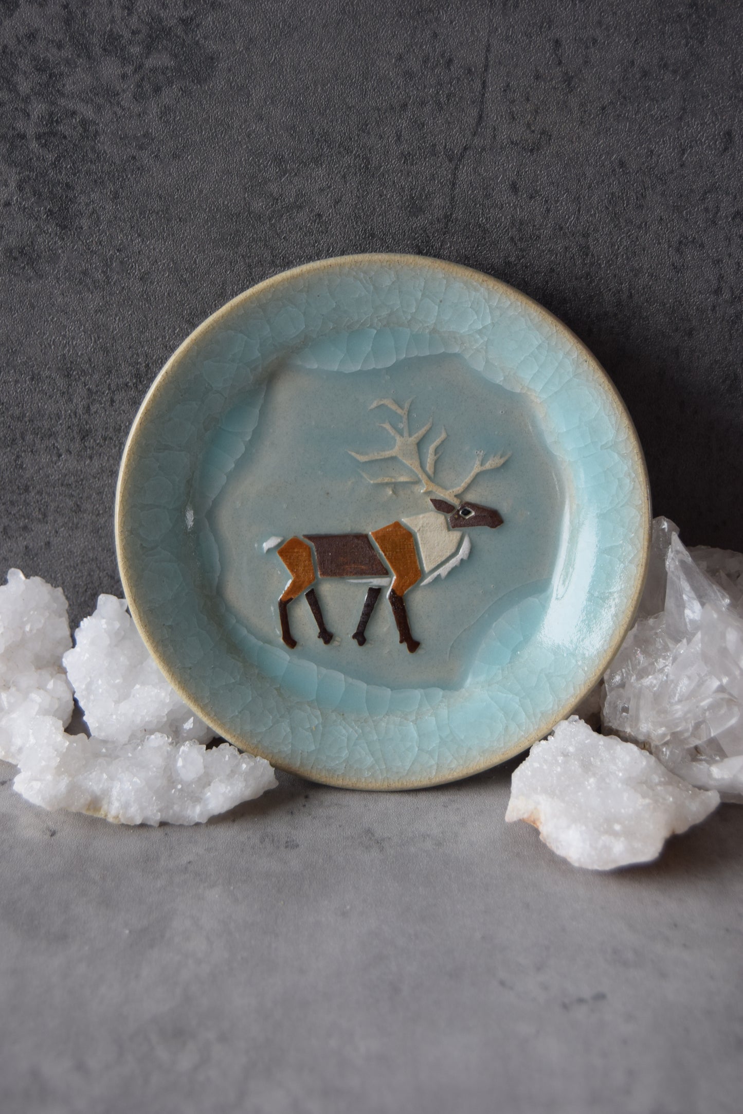 Reindeer Plate (blue)