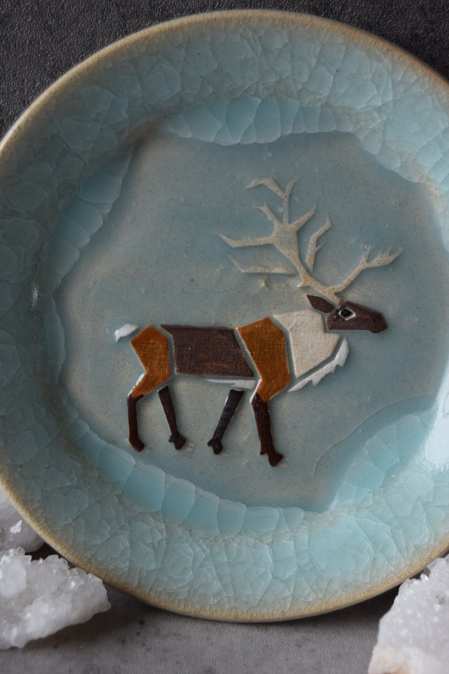Reindeer Plate (blue)