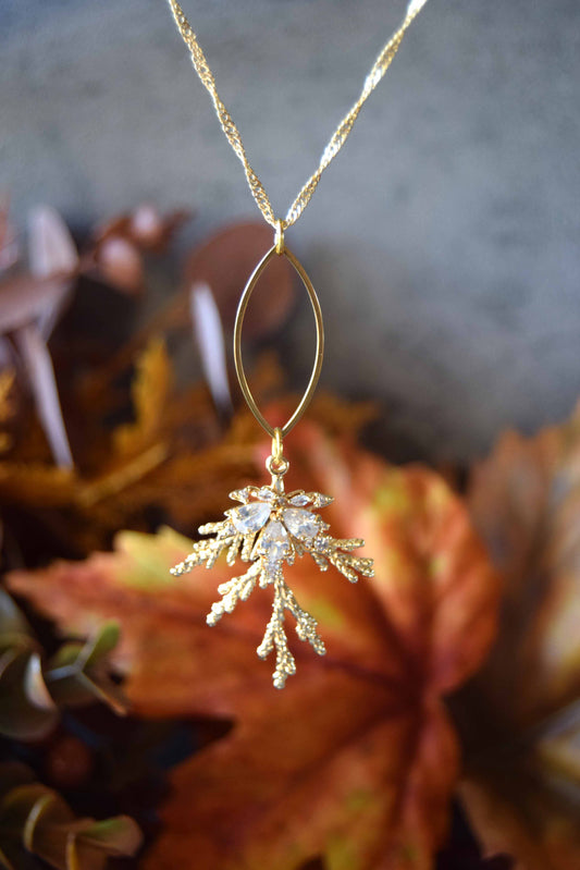 Gold Crystal Leaf Set