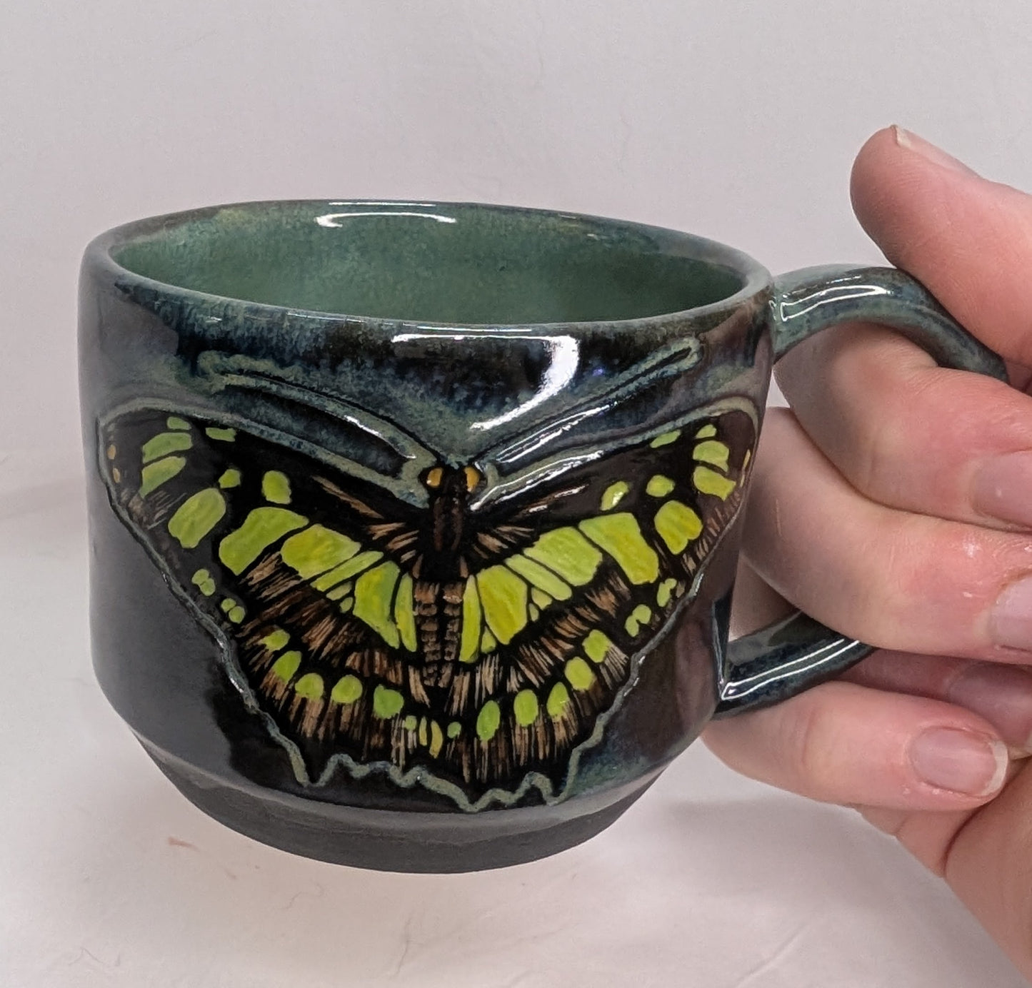 Melissa Rohrs- Green longwing butterfly mug