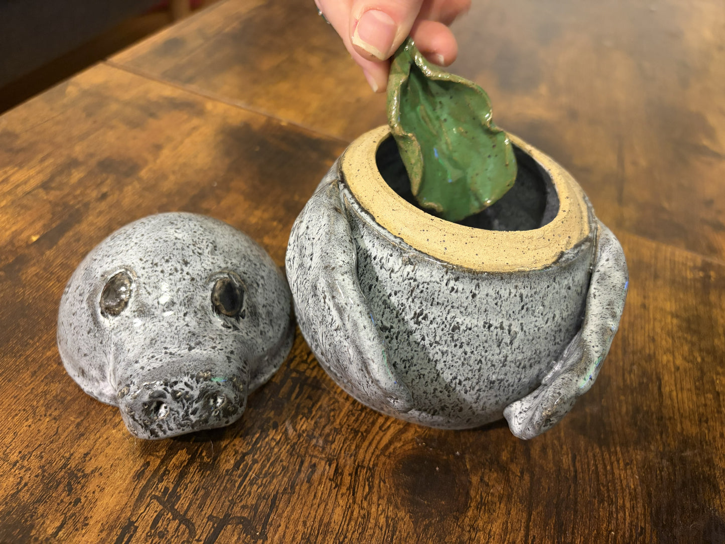 Hannah Nations- Manatee Jar with Lettuce Scoop