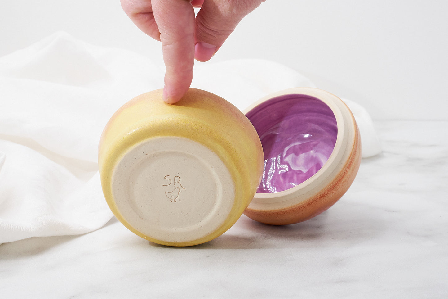 Sara Redpath- Lavender Orpington Lidded Dish