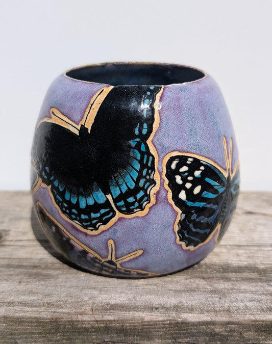 Melissa Rohrs- Blue Butterflies Vessel