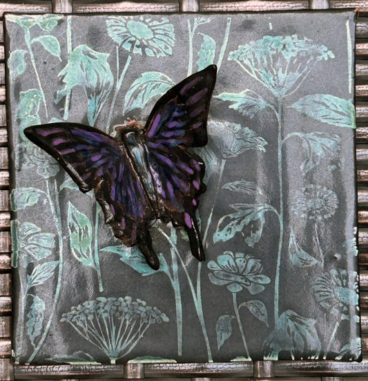 Dara Tesse- Purple Ulysses Butterfly Tile