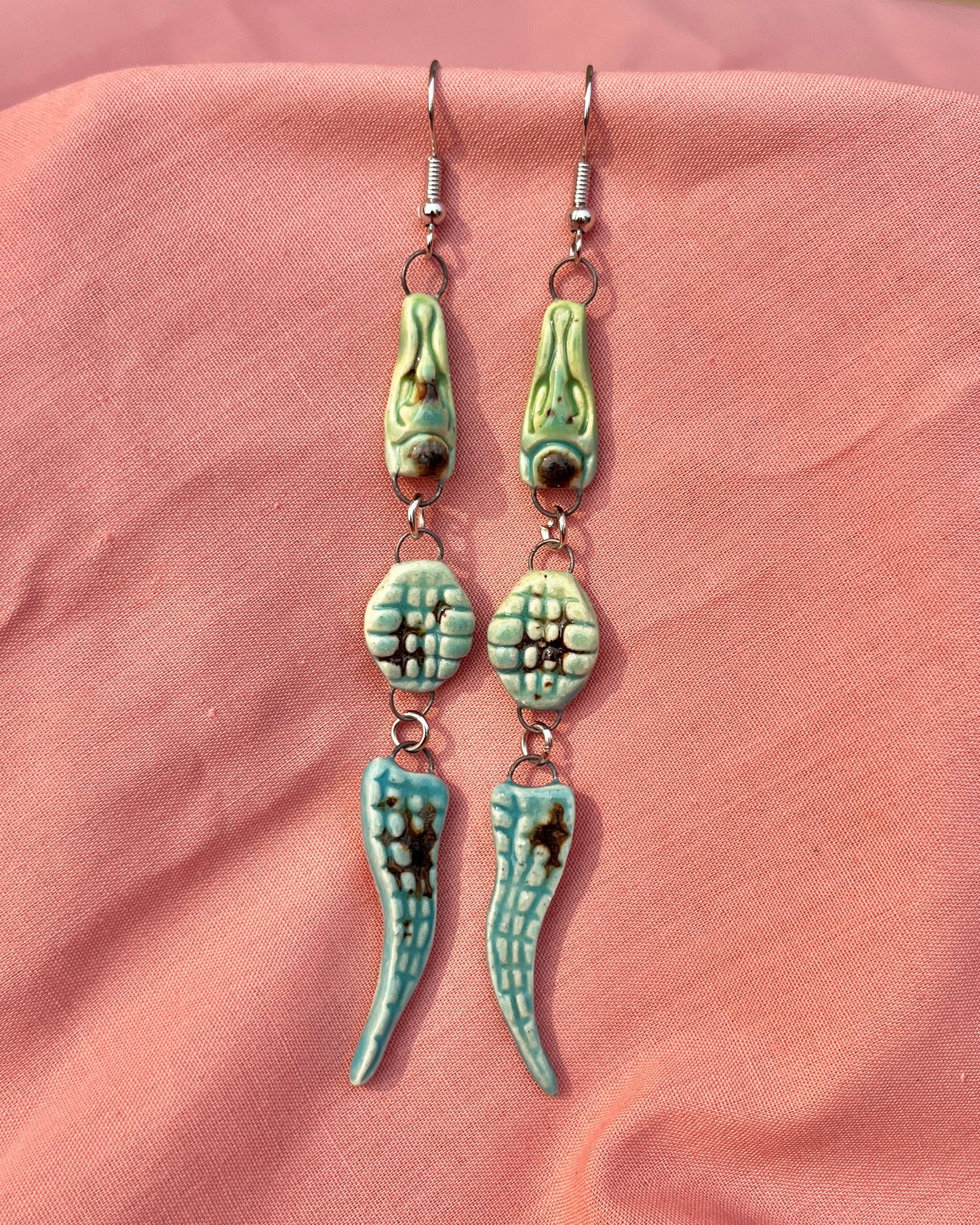 Tess O'Malley- American Alligator Earrings
