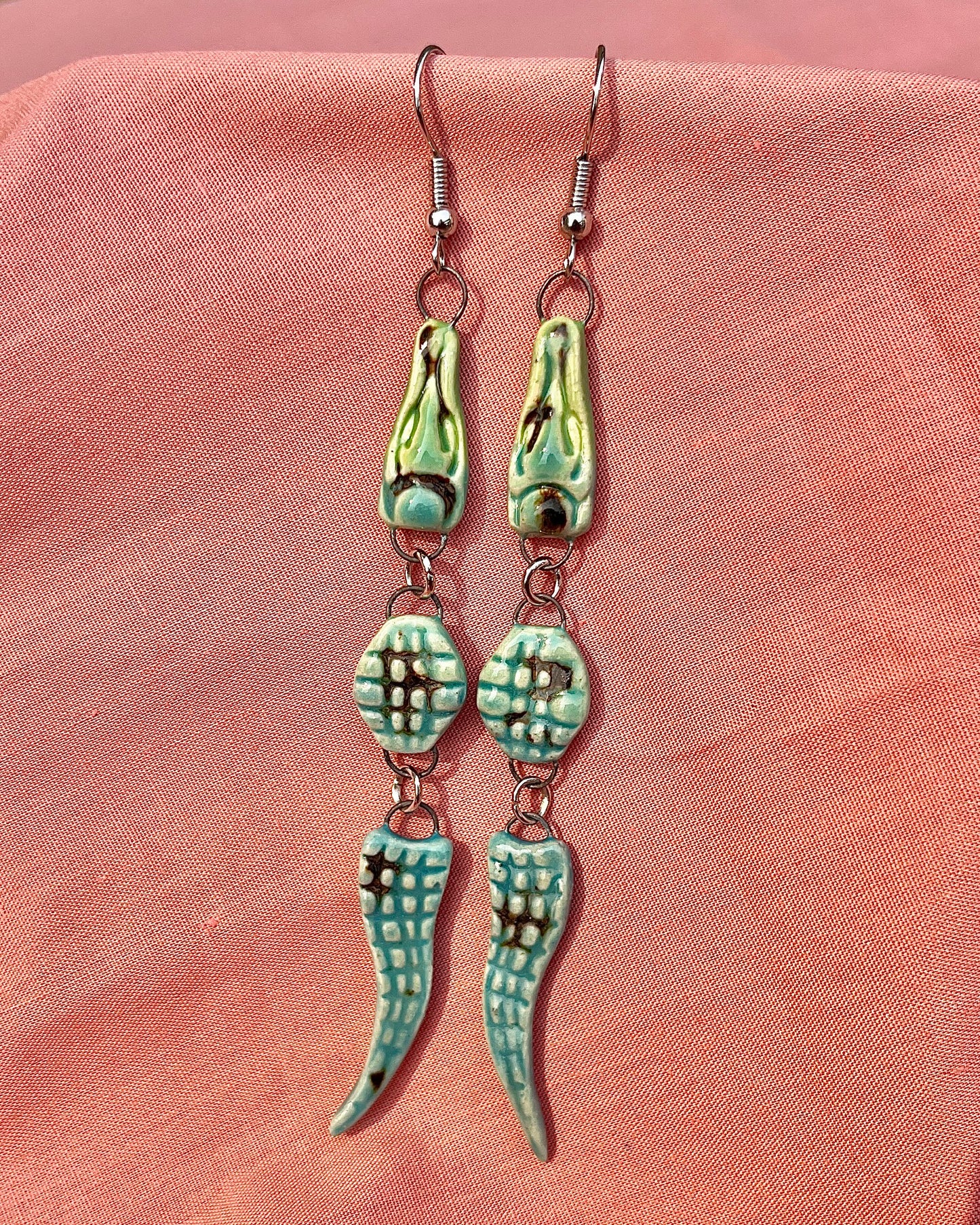 Tess O'Malley- American Alligator Earrings
