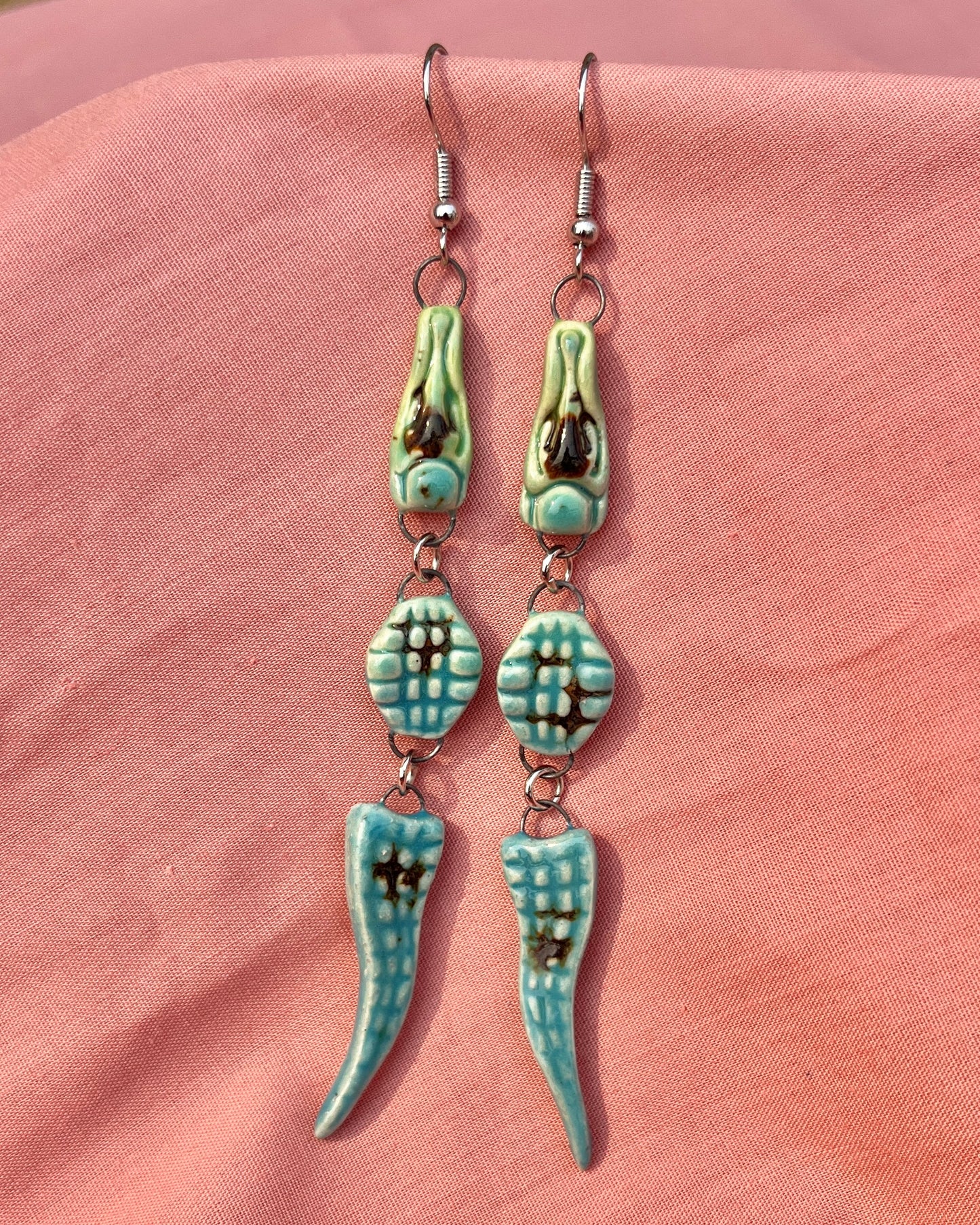 Tess O'Malley- American Alligator Earrings