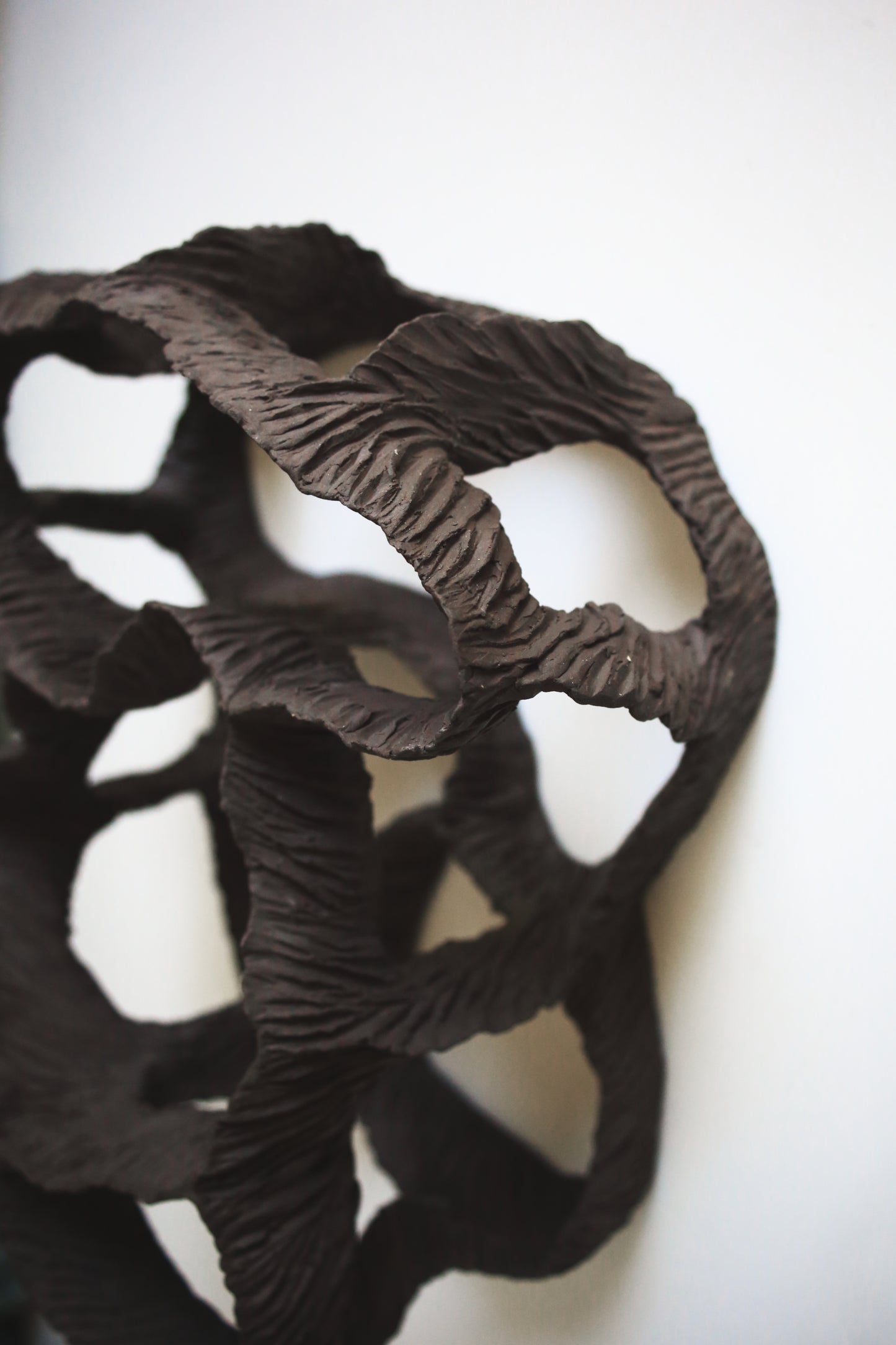Dreaming Shell- Black Nest / Wall-mounted Ceramic Sculpture